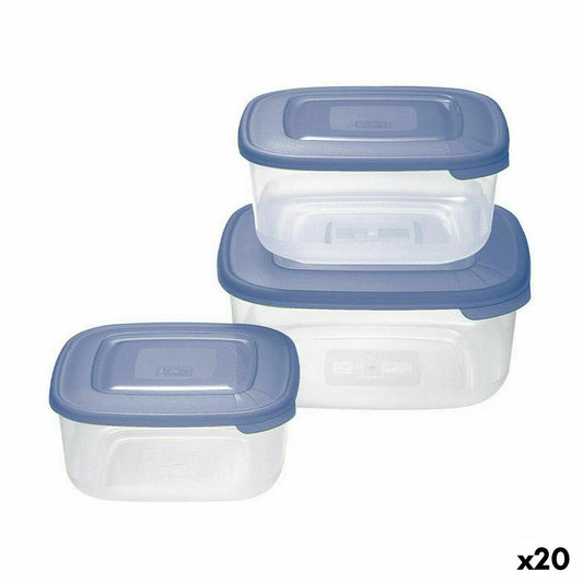 Set of lunch boxes Tontarelli Squared 3 Pieces (20 Units) Tontarelli