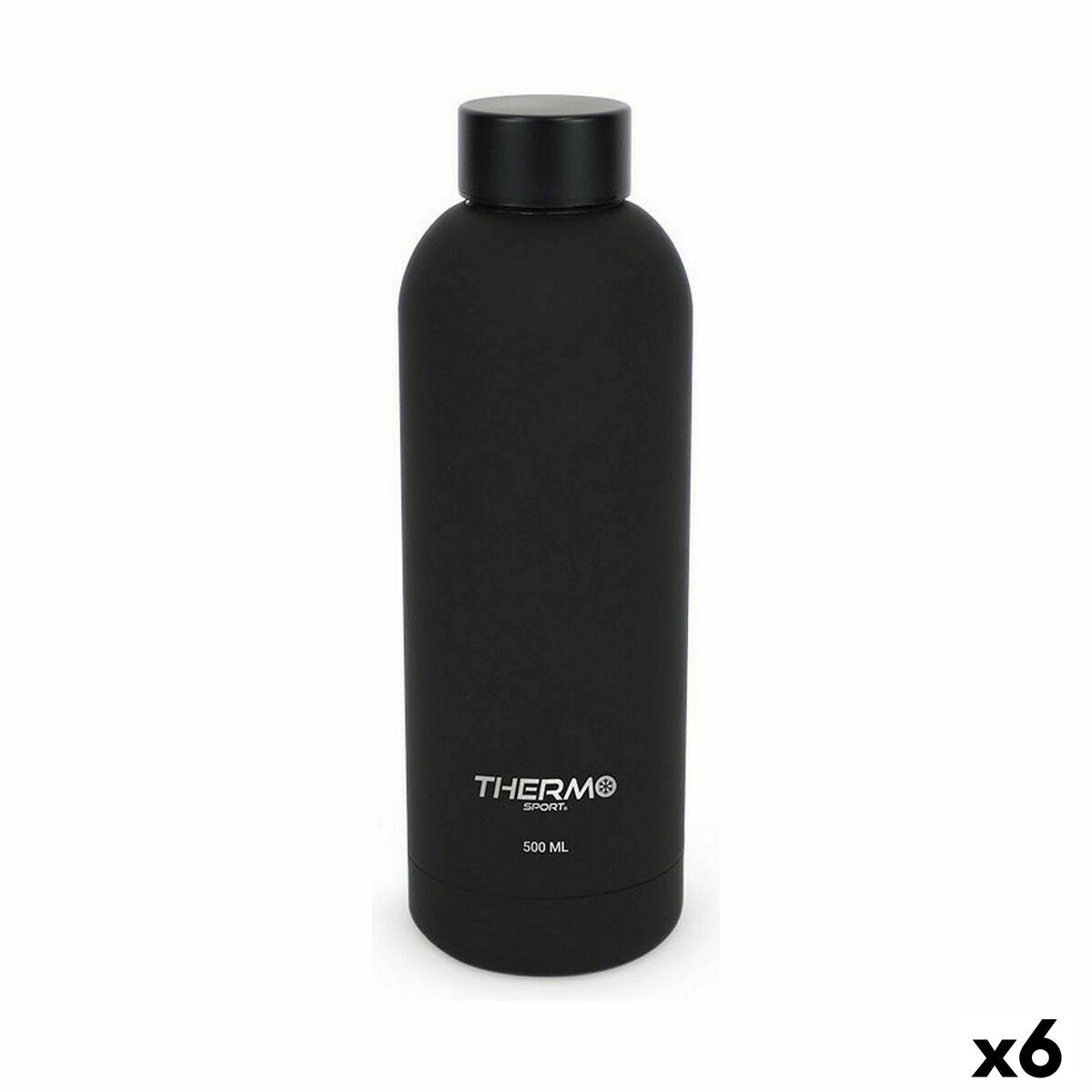 Thermal Bottle ThermoSport Soft Touch Black 500 ml (6 Units) ThermoSport