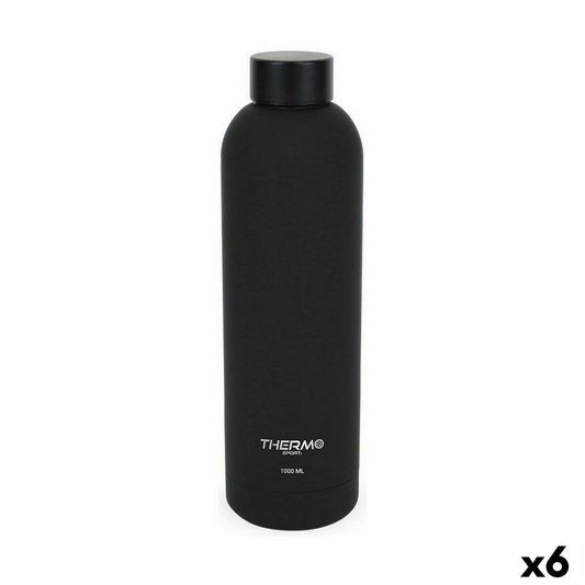 Thermal Bottle ThermoSport Soft Touch Black 1 L (6 Units) ThermoSport