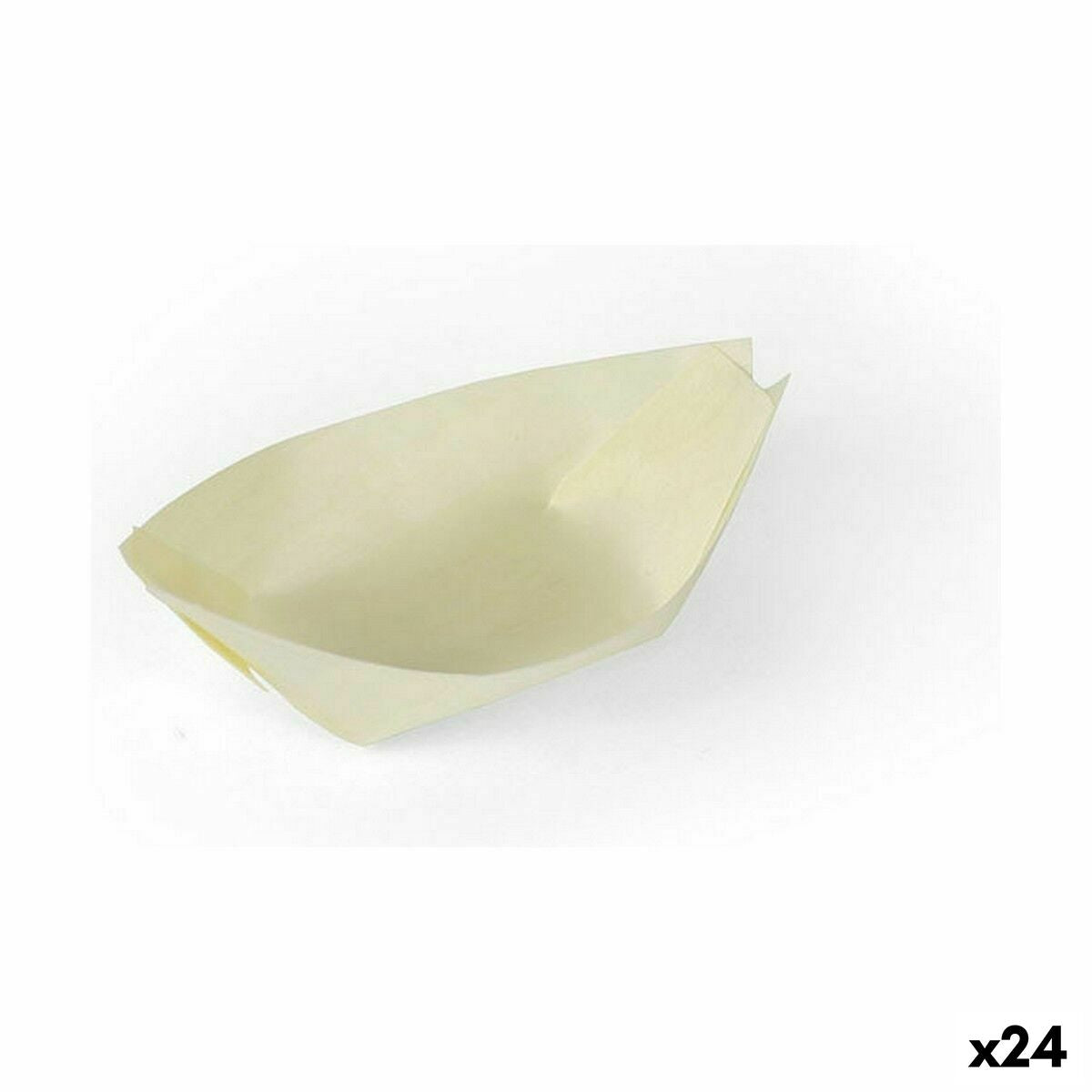 Set of bowls Algon Disposable Wood 12 Pieces 10 cm (24 Units) Algon