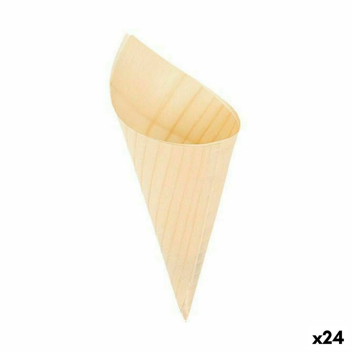 Set of bowls Algon Cones Disposable Wood 10 Pieces 15,5 cm (24 Units) Algon