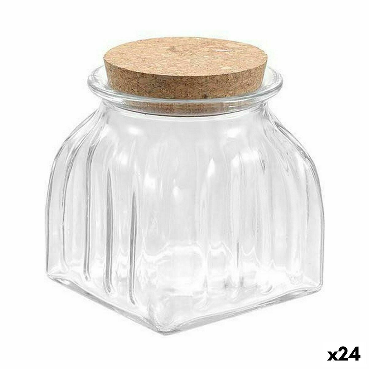 Jar La Mediterránea Striped 660 ml Glass (24 Units) La Mediterránea