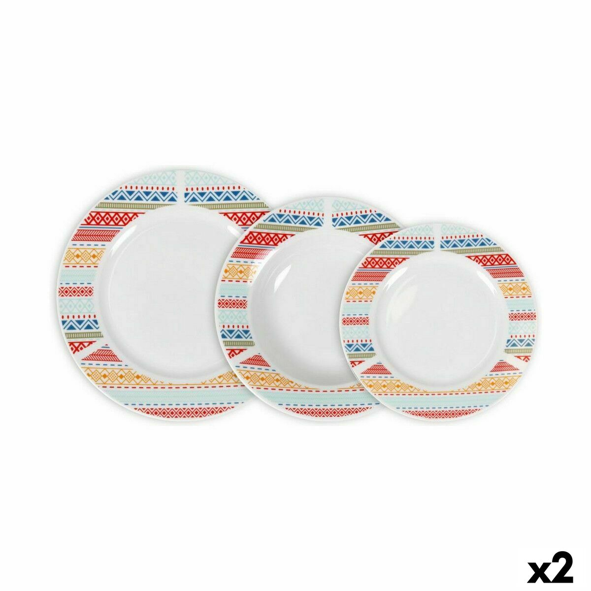 Dinnerware Set La Mediterránea Palma Circular 18 Pieces (2 Units) La Mediterránea