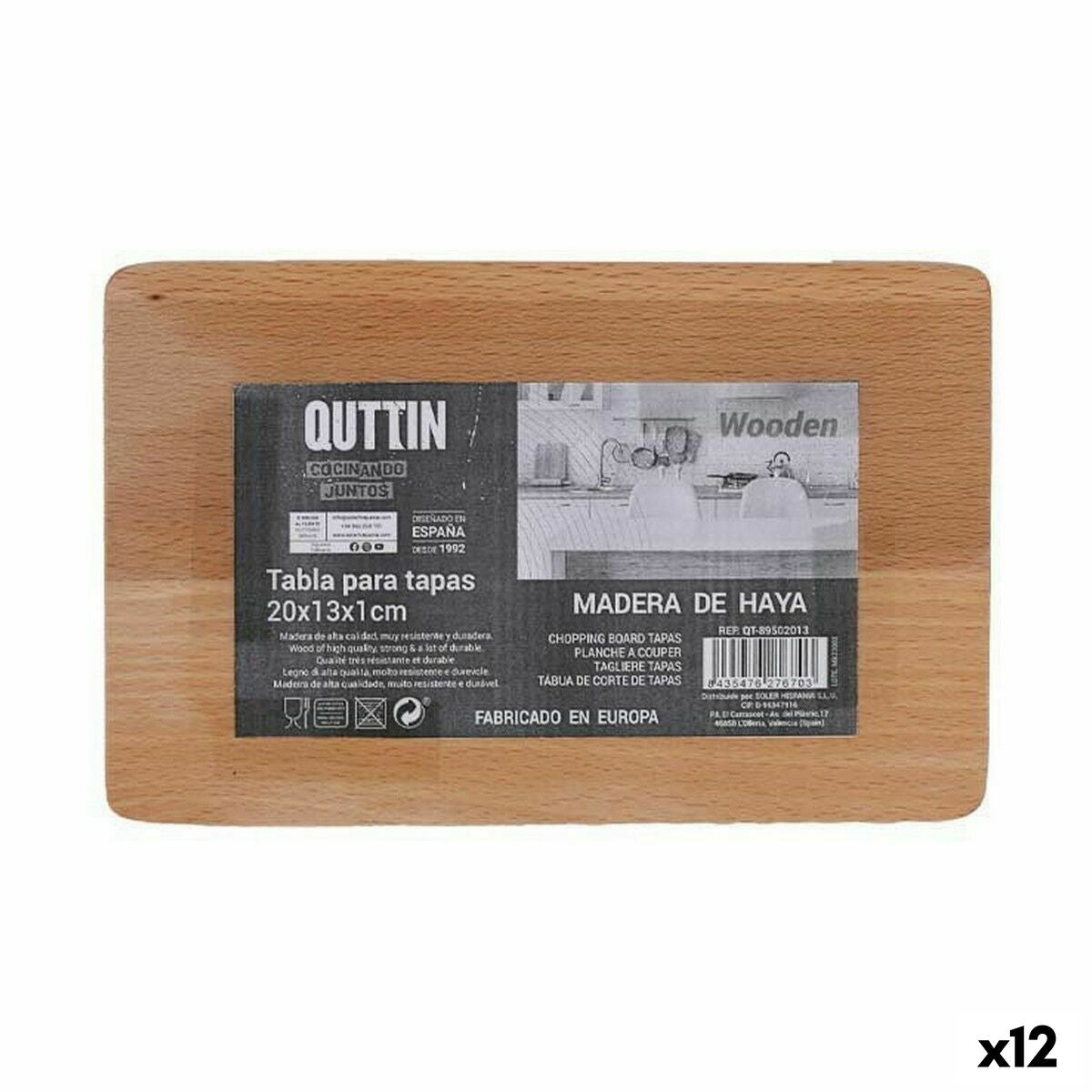 Cutting board Quttin 20 x 13 x 1 cm (12 Units) Quttin