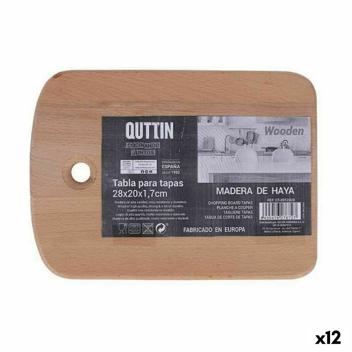 Cutting board Quttin 28 x 20 x 1,7 cm (12 Units) Quttin