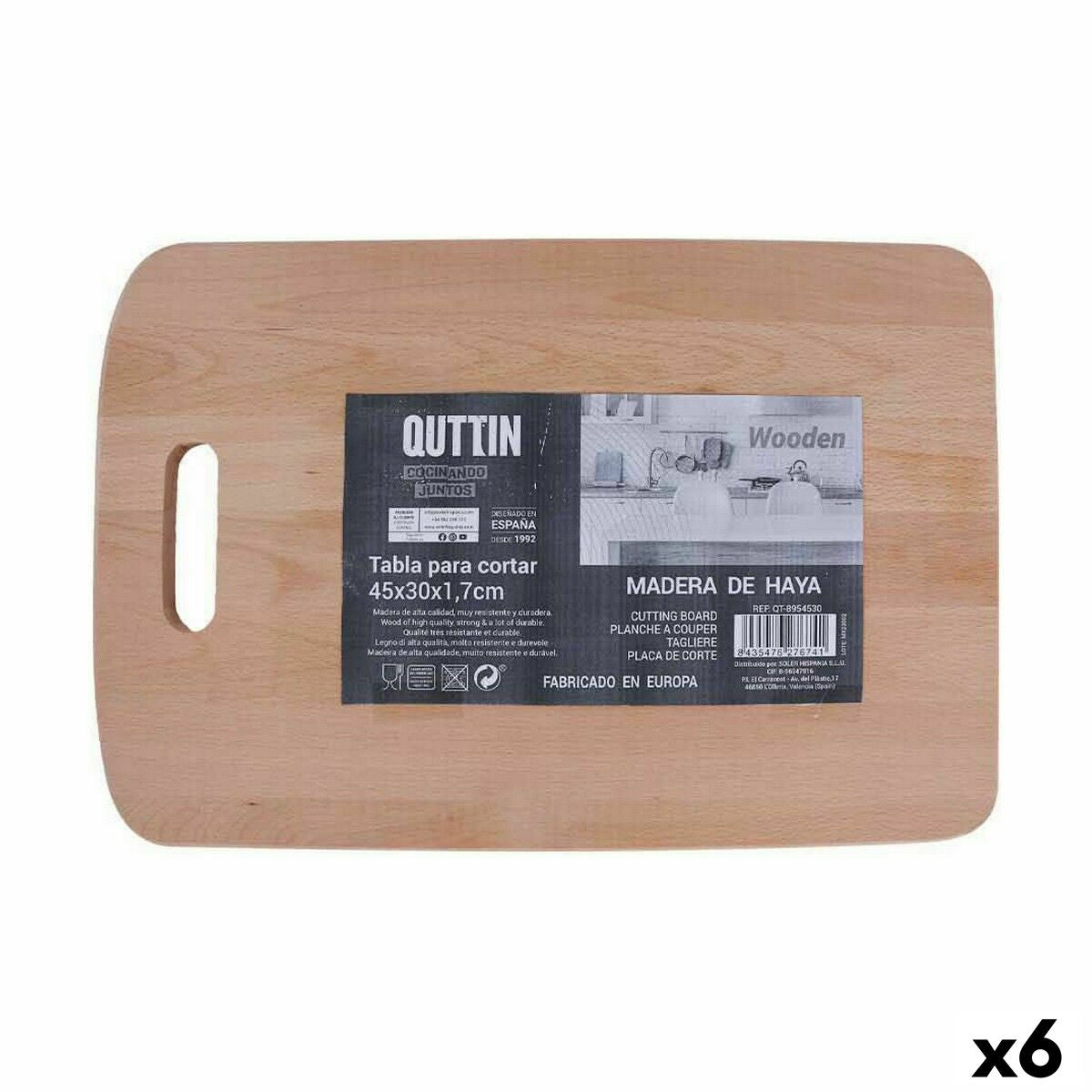 Cutting board Quttin 45 x 30 x 1,7 cm (6 Units) Quttin