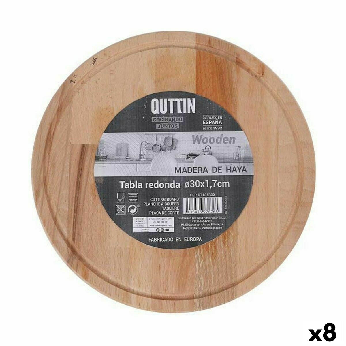 Serving board Quttin Circular Ø 30 x 1,7 cm (8 Units) Quttin