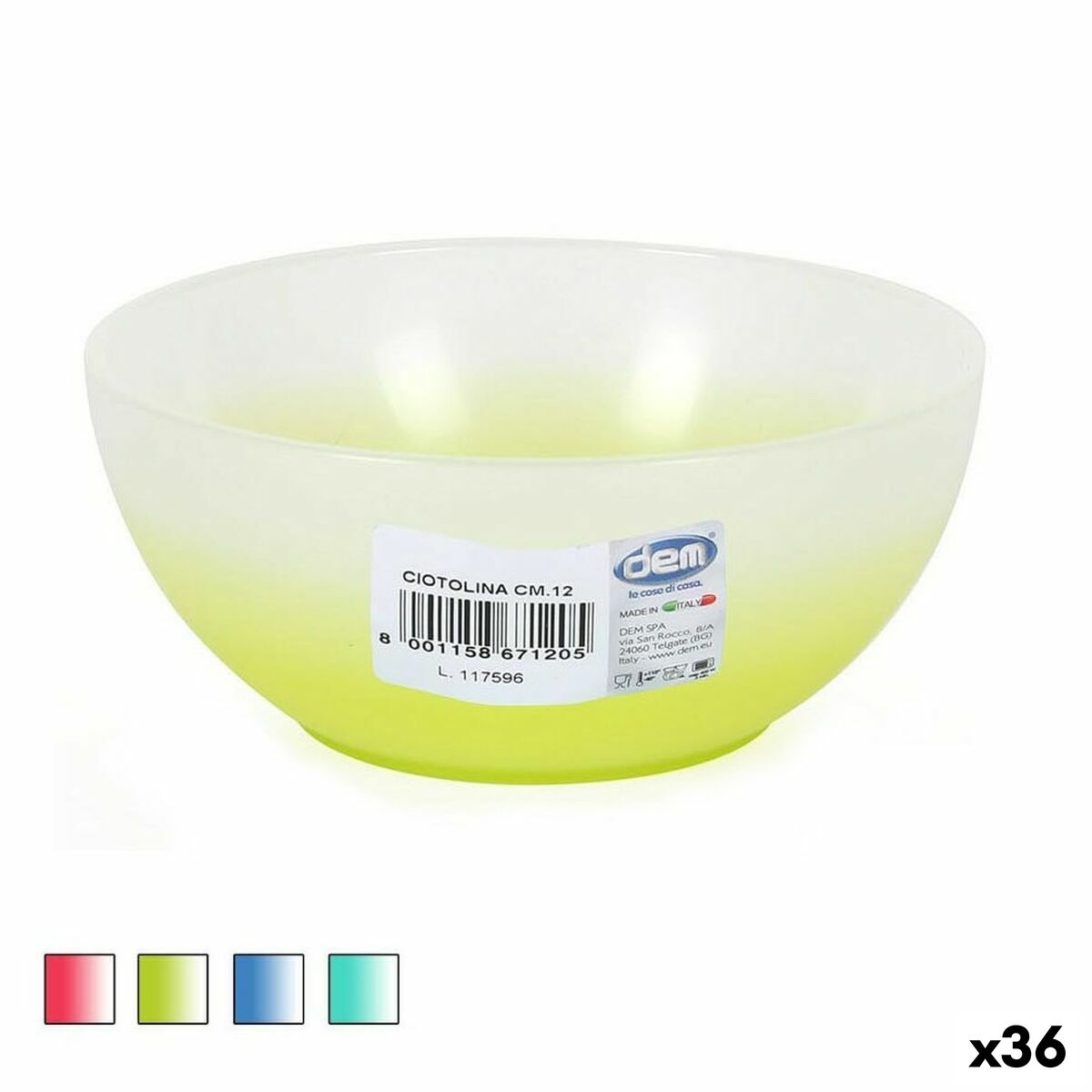 Bowl Dem Cristalway Plastic 300 ml ø 12 x 5 cm (36 Units) Dem