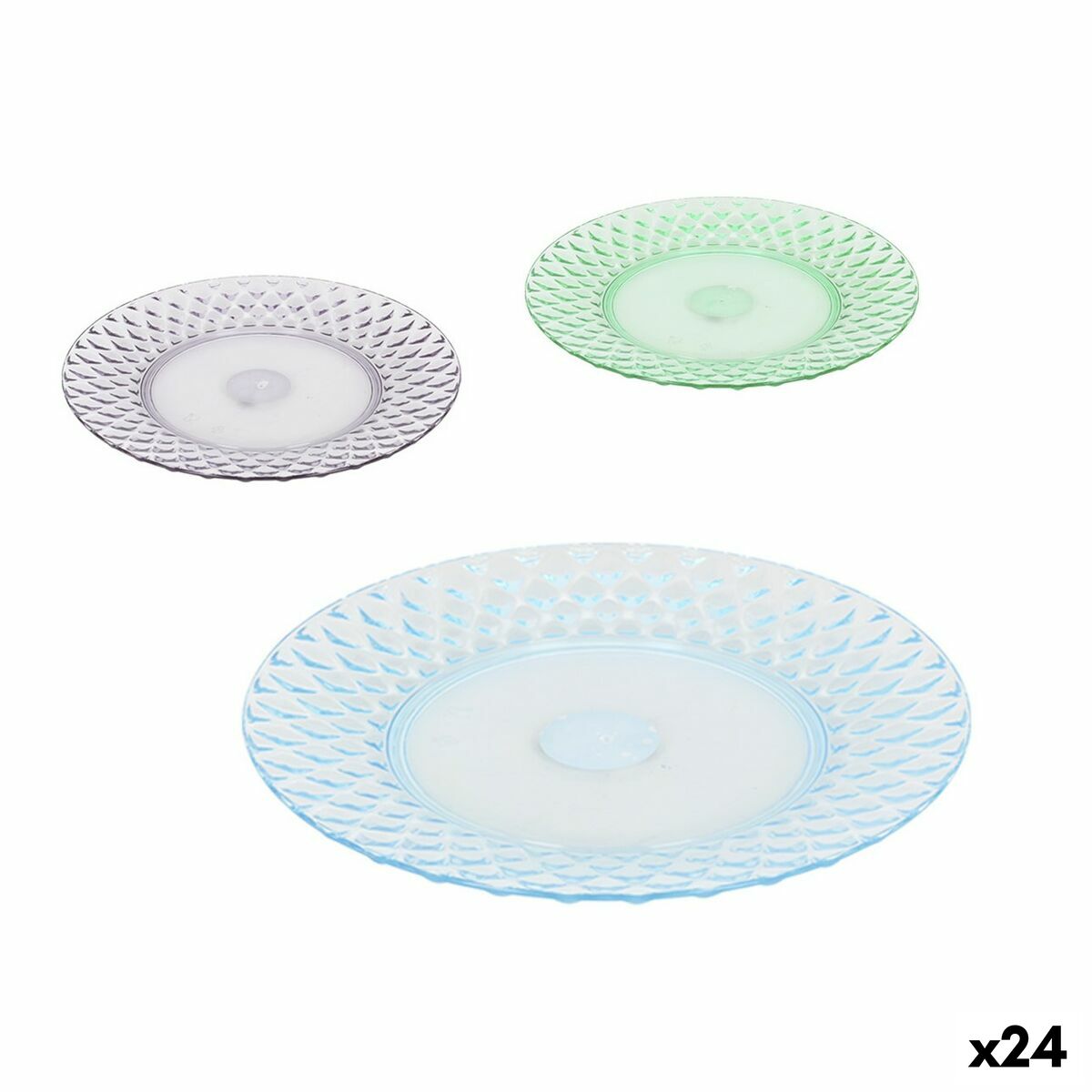 Flat Plate La Mediterránea Plastic 19 x 19 x 2 cm (24 Units) La Mediterránea