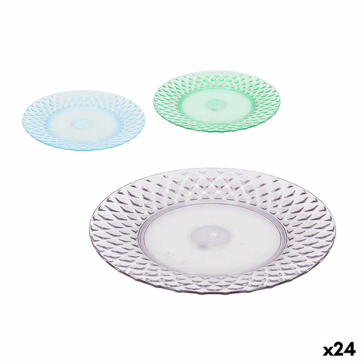 Flat Plate La Mediterránea Plastic 25 x 25 x 2,5 cm (24 Units) La Mediterránea