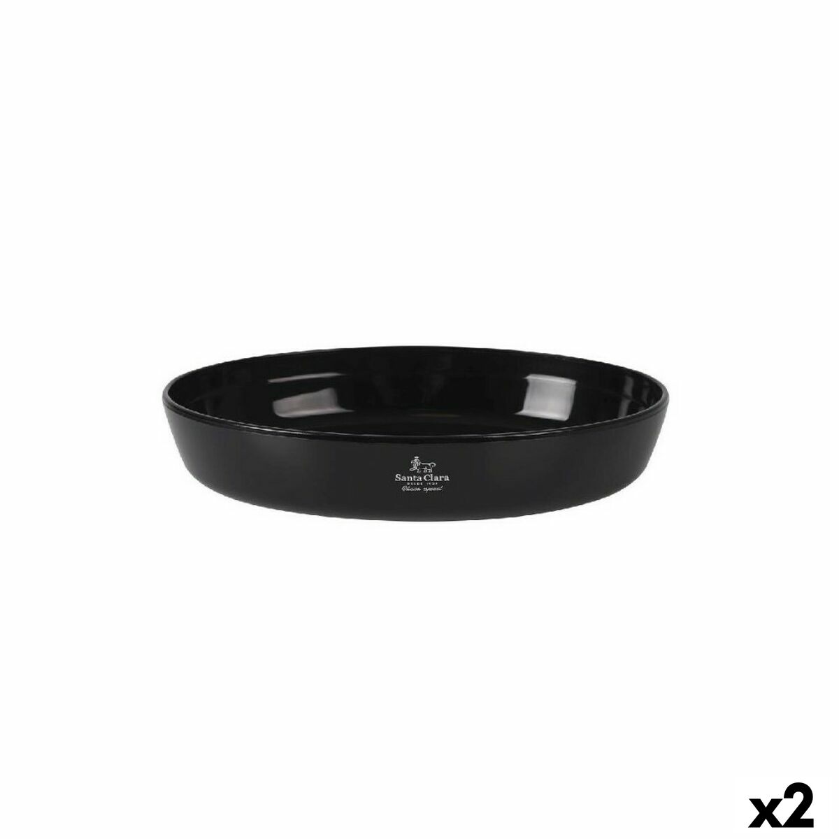 Oven Dish Santa Clara Silicone Borosilicate Glass Oval 30 x 21 x 6,5 cm (2 Units) Santa Clara