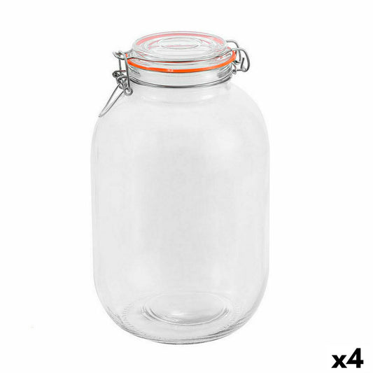 Jar La Mediterránea Hermetic Glass 4,2 L (4 Units) La Mediterránea