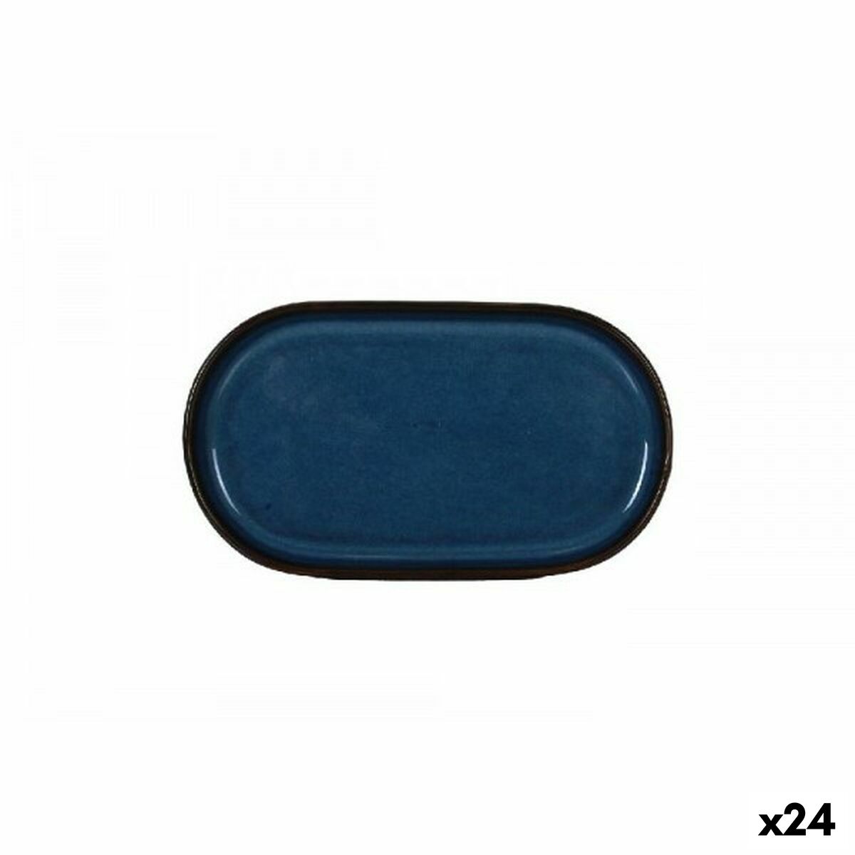 Snack tray La Mediterránea Chester Blue Oval 13 x 8 x 4 cm (24 Units) La Mediterránea