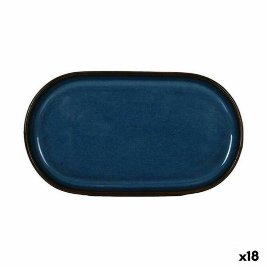 Snack tray La Mediterránea Chester Blue Oval 20 x 11 x 1,5 cm (18 Units) La Mediterránea