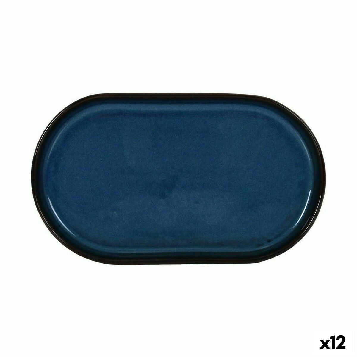 Snack tray La Mediterránea Chester Blue Oval 25,3 x 13,5 x 2,6 cm (12 Units) La Mediterránea