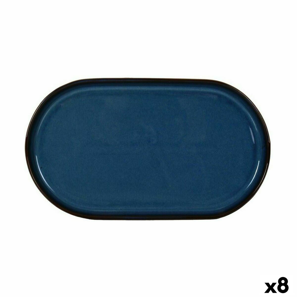 Snack tray La Mediterránea Chester Blue Oval 30,5 x 17,5 x 2,8 cm (8 Units) La Mediterránea