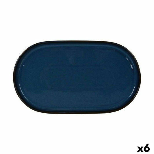 Snack tray La Mediterránea Chester Blue Oval 36 x 20,5 x 3 cm (6 Units) La Mediterránea