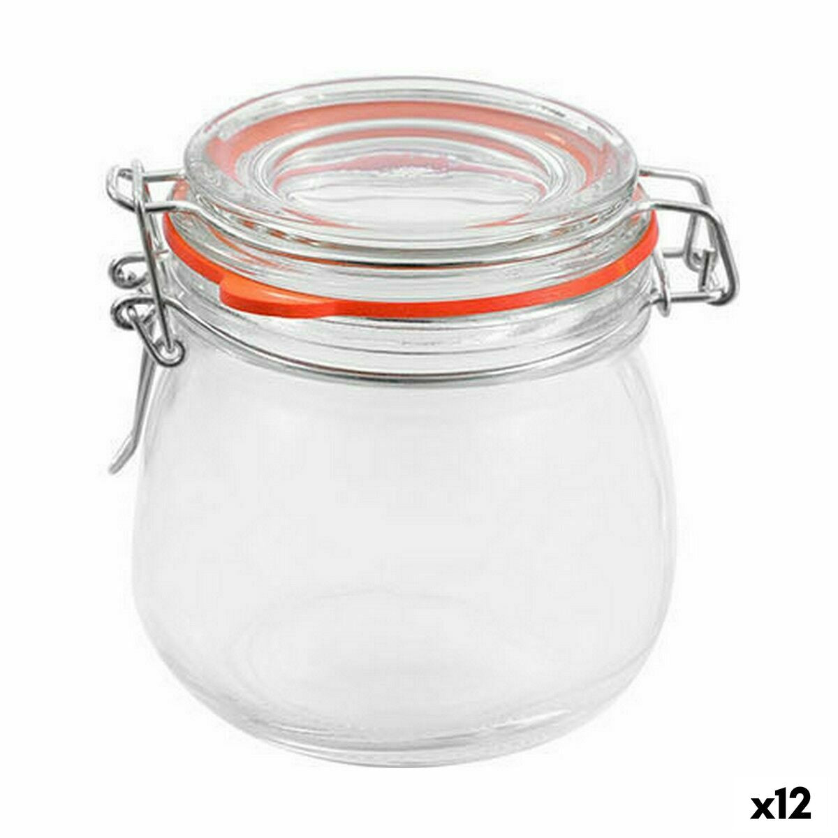 Jar La Mediterránea Hermetic Glass 350 ml (12 Units) La Mediterránea