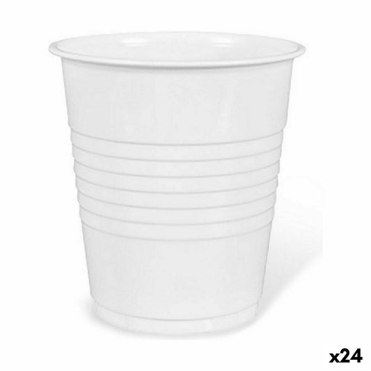 Set of reusable glasses Algon Coffee White Plastic 25 Pieces 100 ml (24 Units) Algon