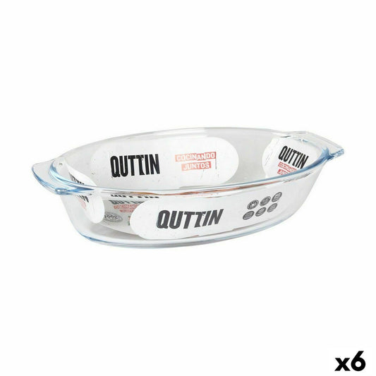 Serving Platter Quttin 725 ml Glass Oval (6 Units) Quttin