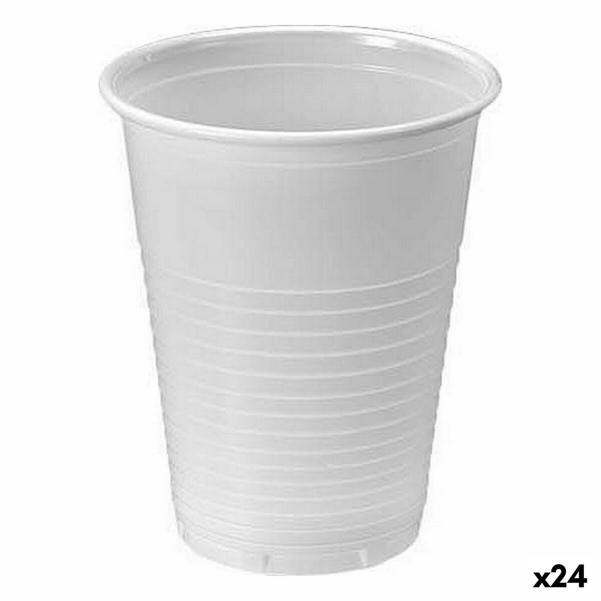 Set of reusable glasses Algon White 25 Pieces 200 ml (24 Units) Algon