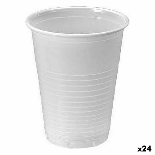 Set of reusable glasses Algon White 25 Pieces 200 ml (24 Units) Algon