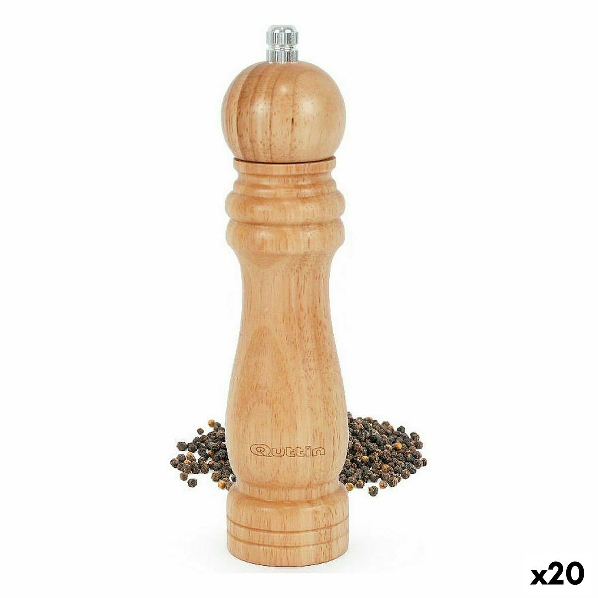 Pepper Mill Quttin Wood 5 x 5 x 22 cm (20 Units) Quttin