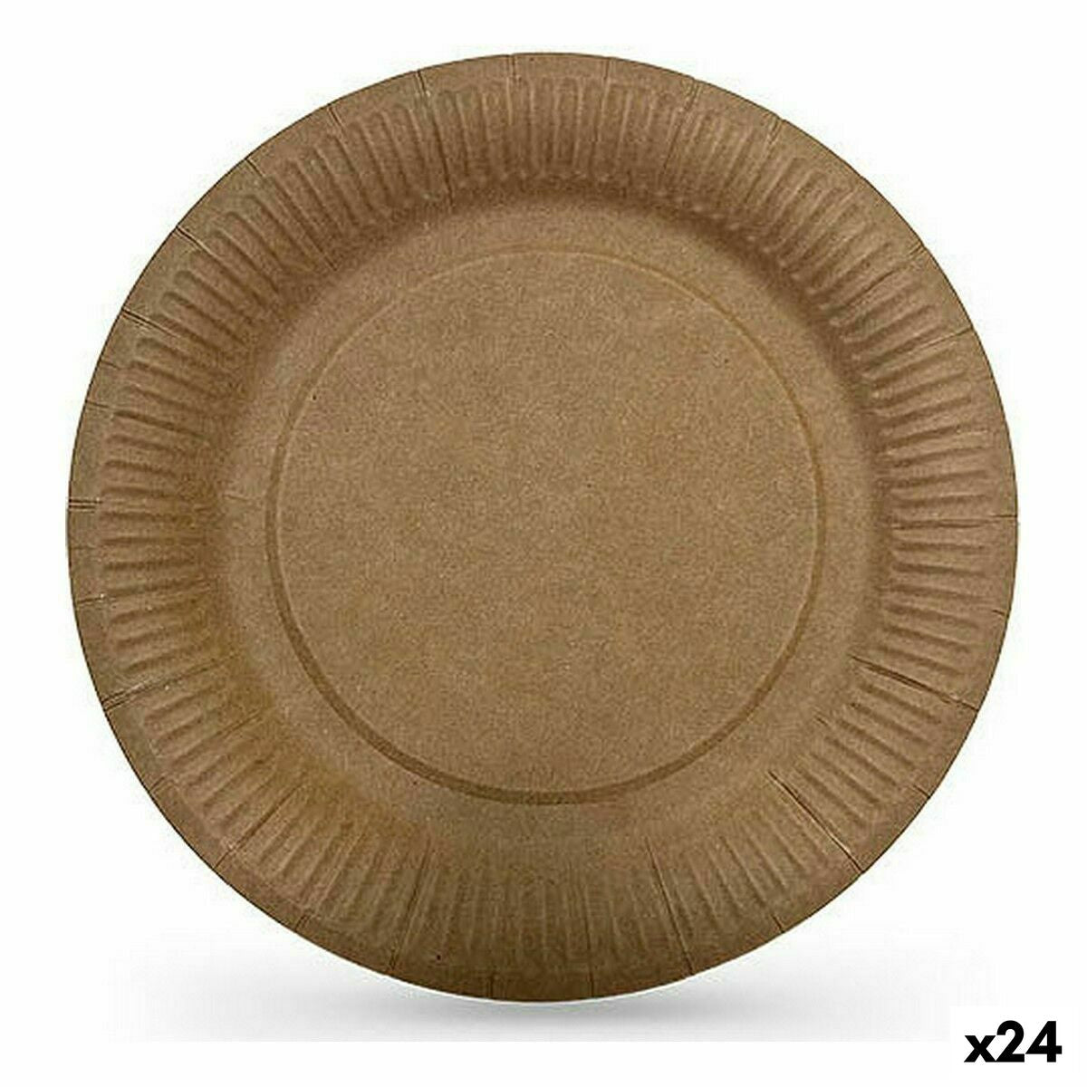 Plate set Algon Disposable kraft paper 12 Pieces 18 cm (24 Units) Algon