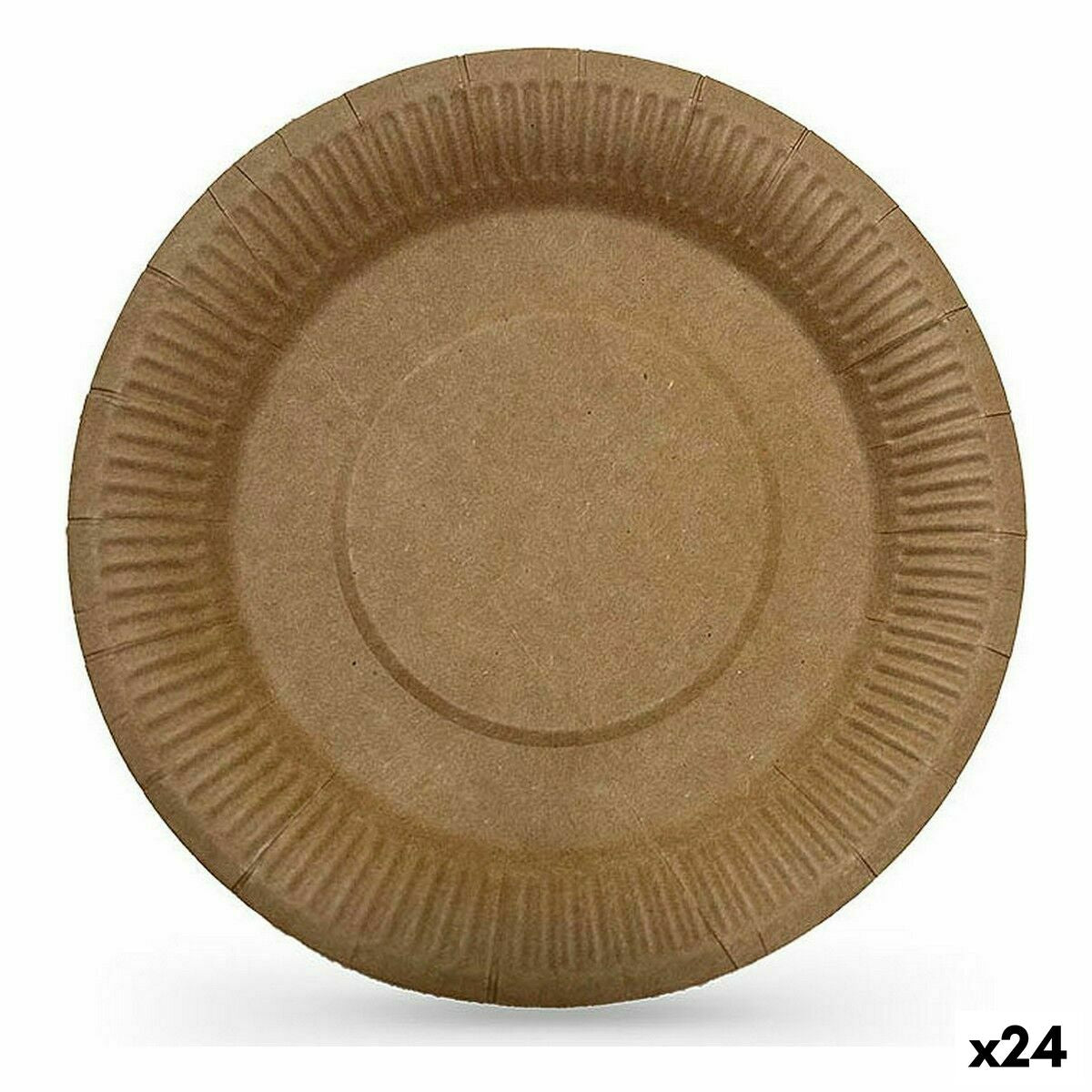 Plate set Algon Disposable kraft paper 3 Pieces 28 cm (24 Units) Algon