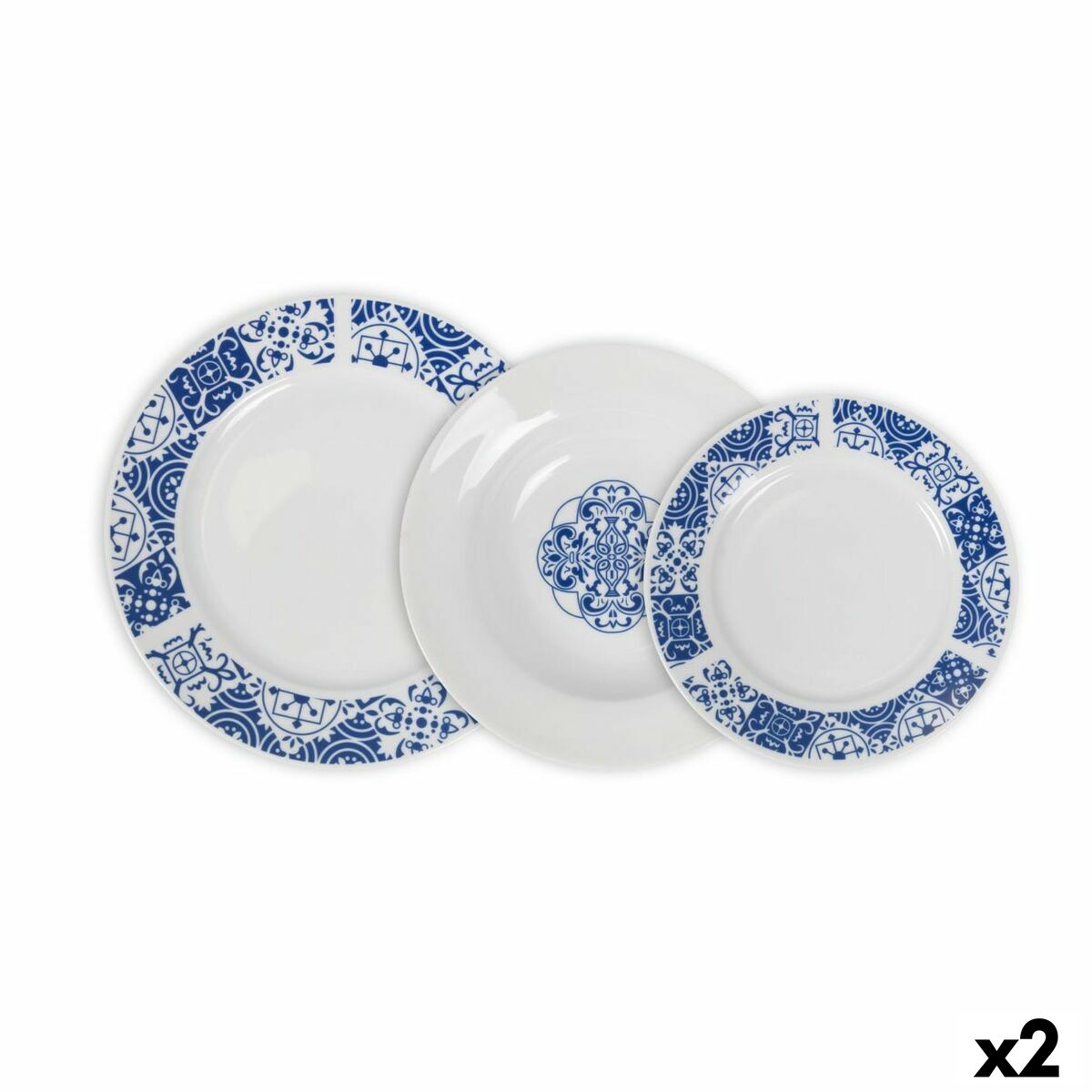 Dinnerware Set La Mediterránea Alcora Circular 12 Pieces (2 Units) La Mediterránea