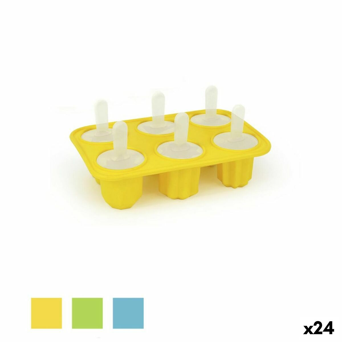 Ice-cream Mould Quttin Shapes Silicone 18 x 5,3 x 12,3 cm (24 Units) Quttin