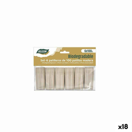 Tooth Picks Algon Wood 600 Pieces (18 Units) Algon