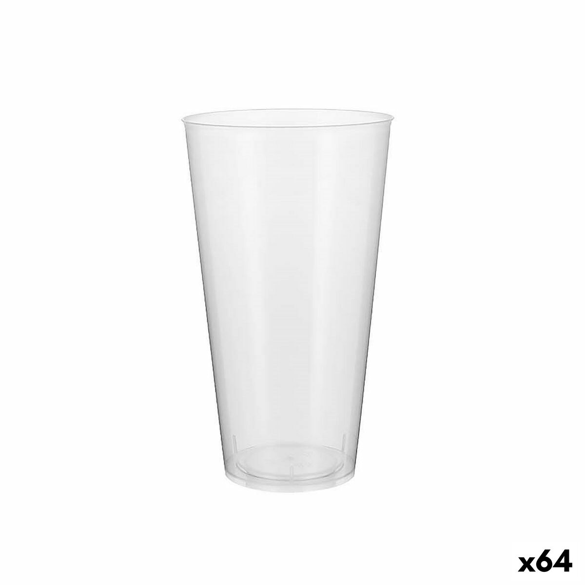 Set of reusable glasses Algon Plastic Transparent 4 Pieces 450 ml (64 Units) Algon