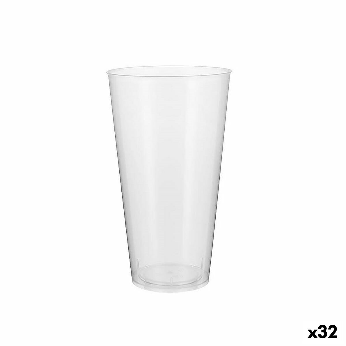 Set of reusable glasses Algon Plastic Transparent 10 Pieces 450 ml (32 Units) Algon