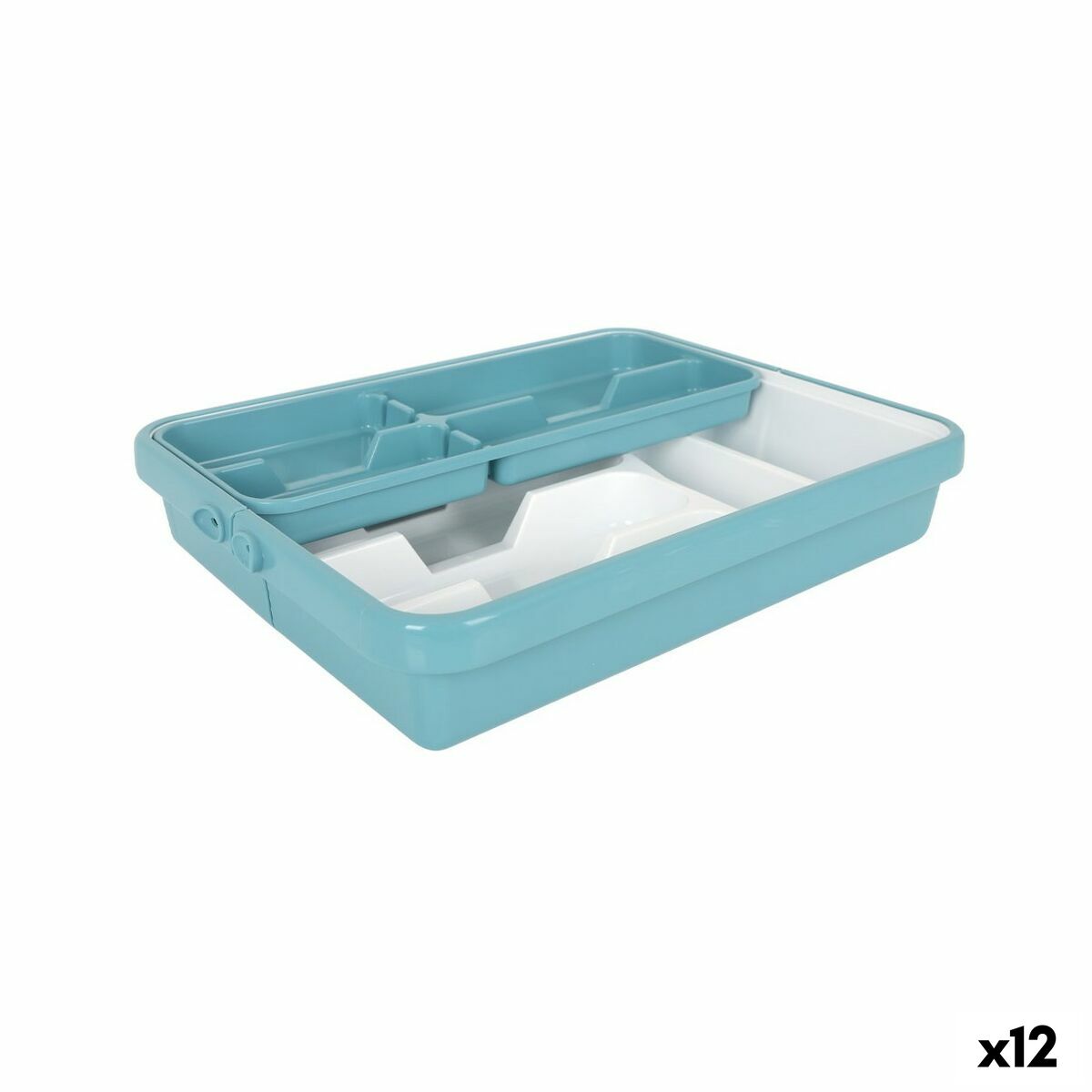 Besteckkasten Tontarelli Mixy Türkis 31,7 x 41,8 x 7,7 cm Ausziehbar (12 Einheiten)