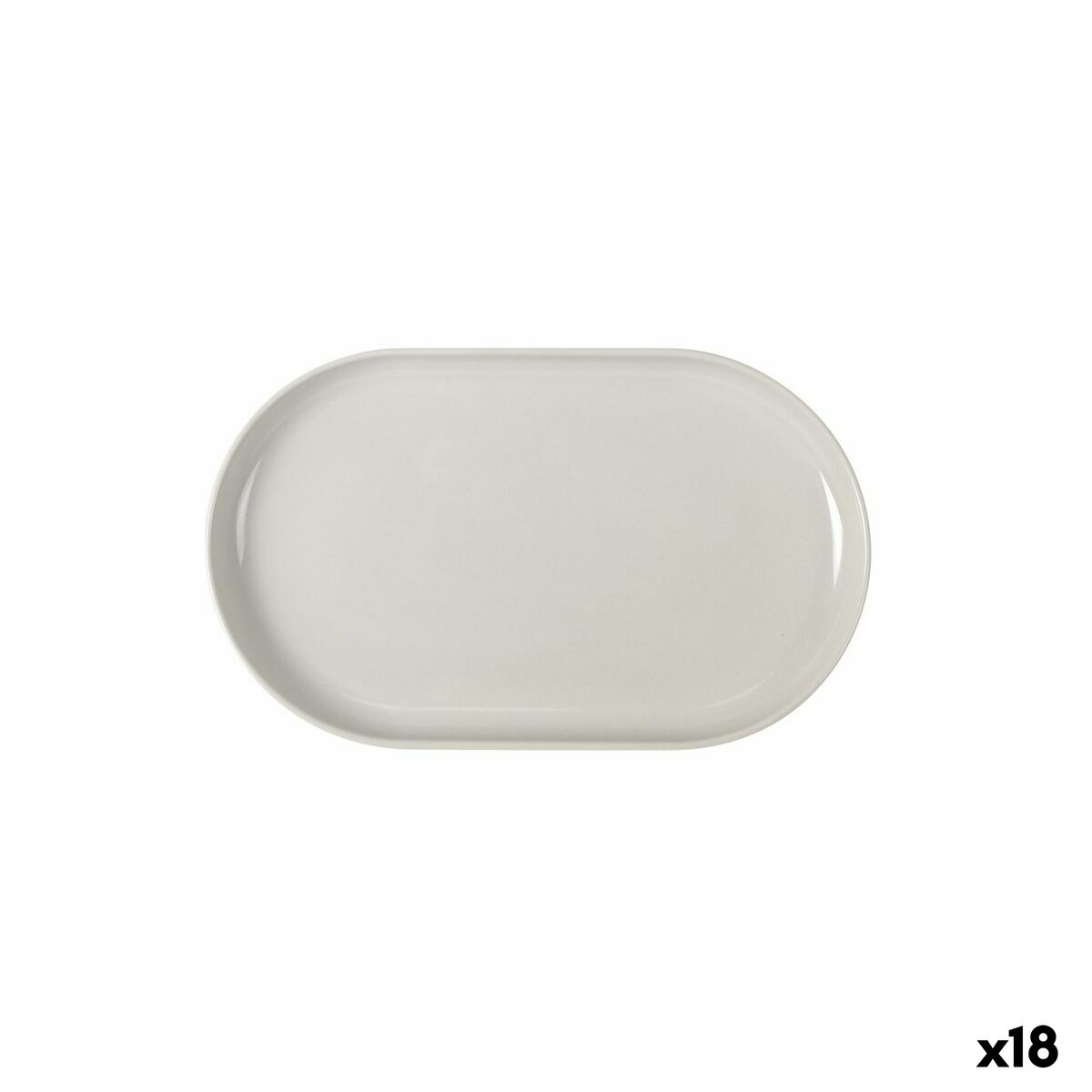 Snack tray La Mediterránea Ivory Oval 25 x 15 x 2,2 cm (18 Units) La Mediterránea