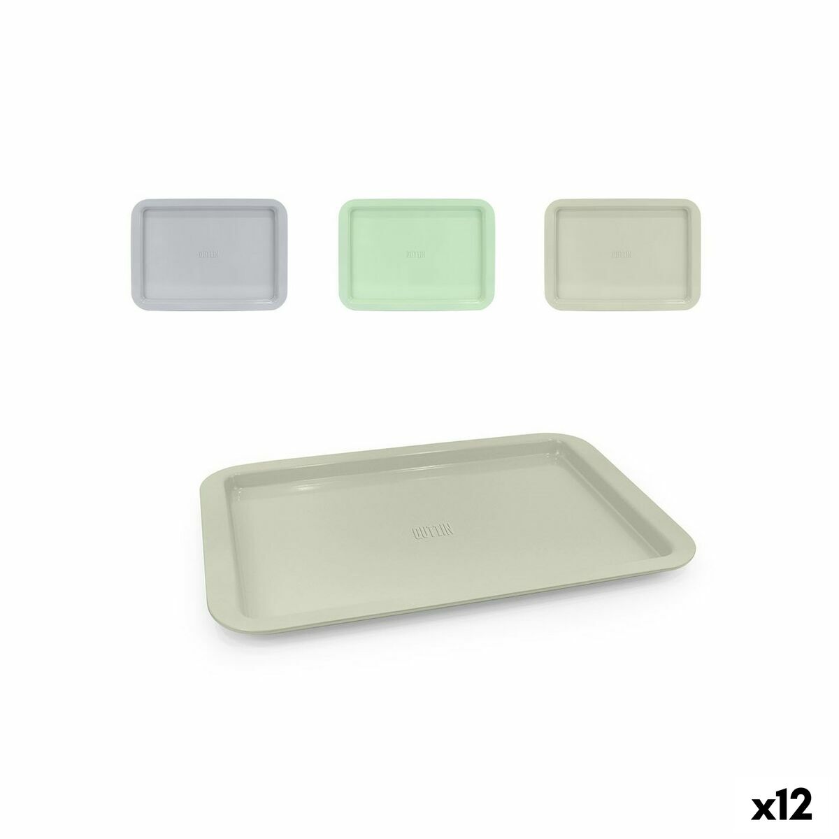 Breakfast tray Quttin Metal 38 x 27 x 2 cm (12 Units) Quttin