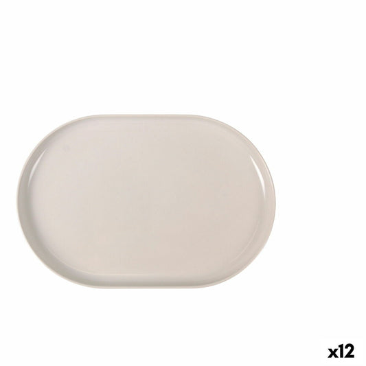 Snack tray La Mediterránea Ivory Oval 30 x 20 x 2,5 cm (12 Units) La Mediterránea