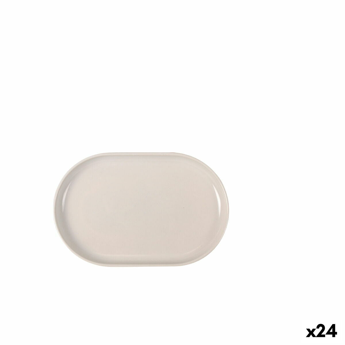 Snack tray La Mediterránea Ivory Oval 20 x 13 x 2 cm (24 Units) La Mediterránea