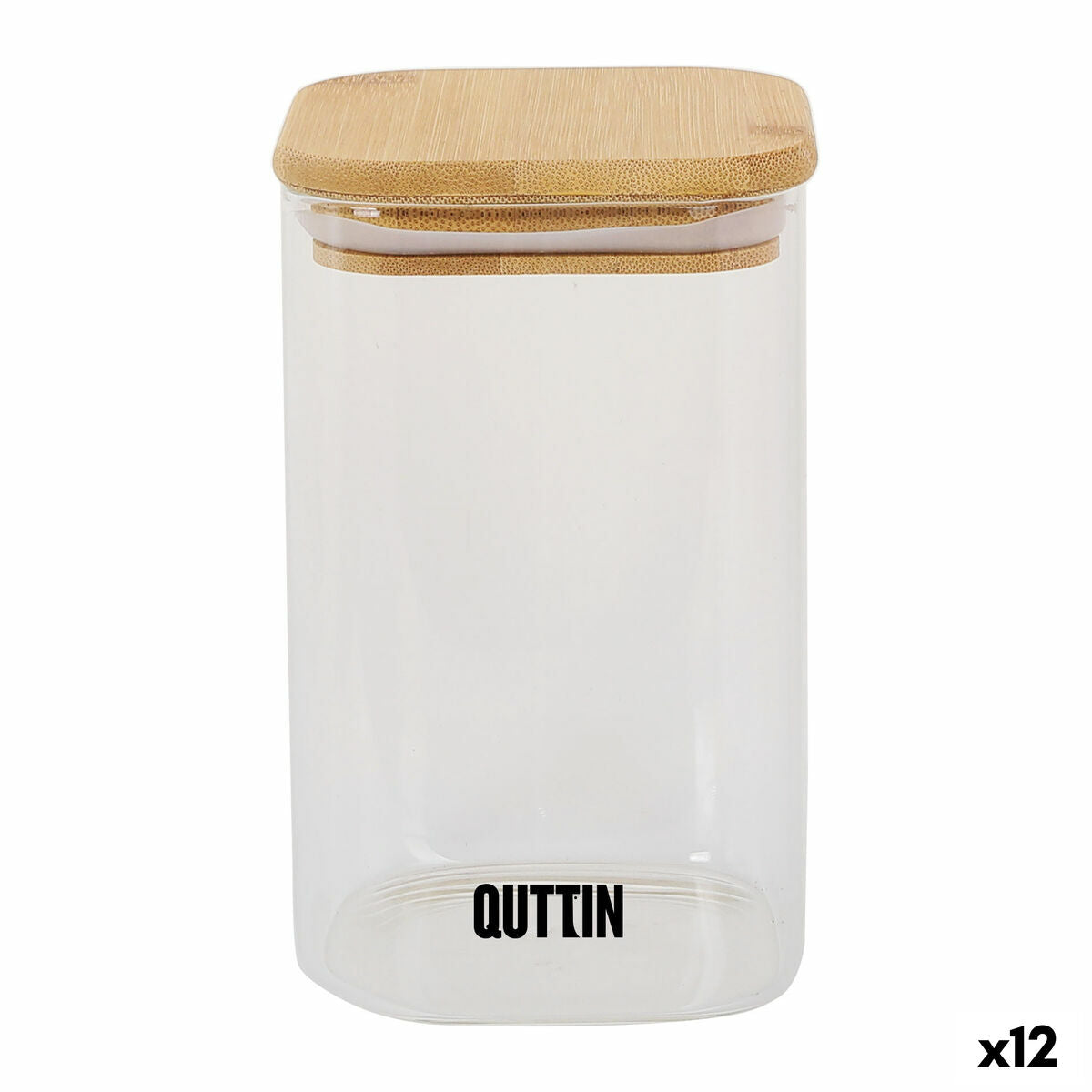 Food Preservation Container Quttin Bamboo Borosilicate Glass 720 ml (12 Units) Quttin