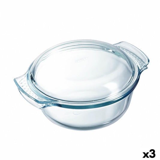 Fuente para Horno Pyrex Classic Vidrio Transparente Cristal 33 x 26 x 12 cm Con Tapa (3 Unidades)