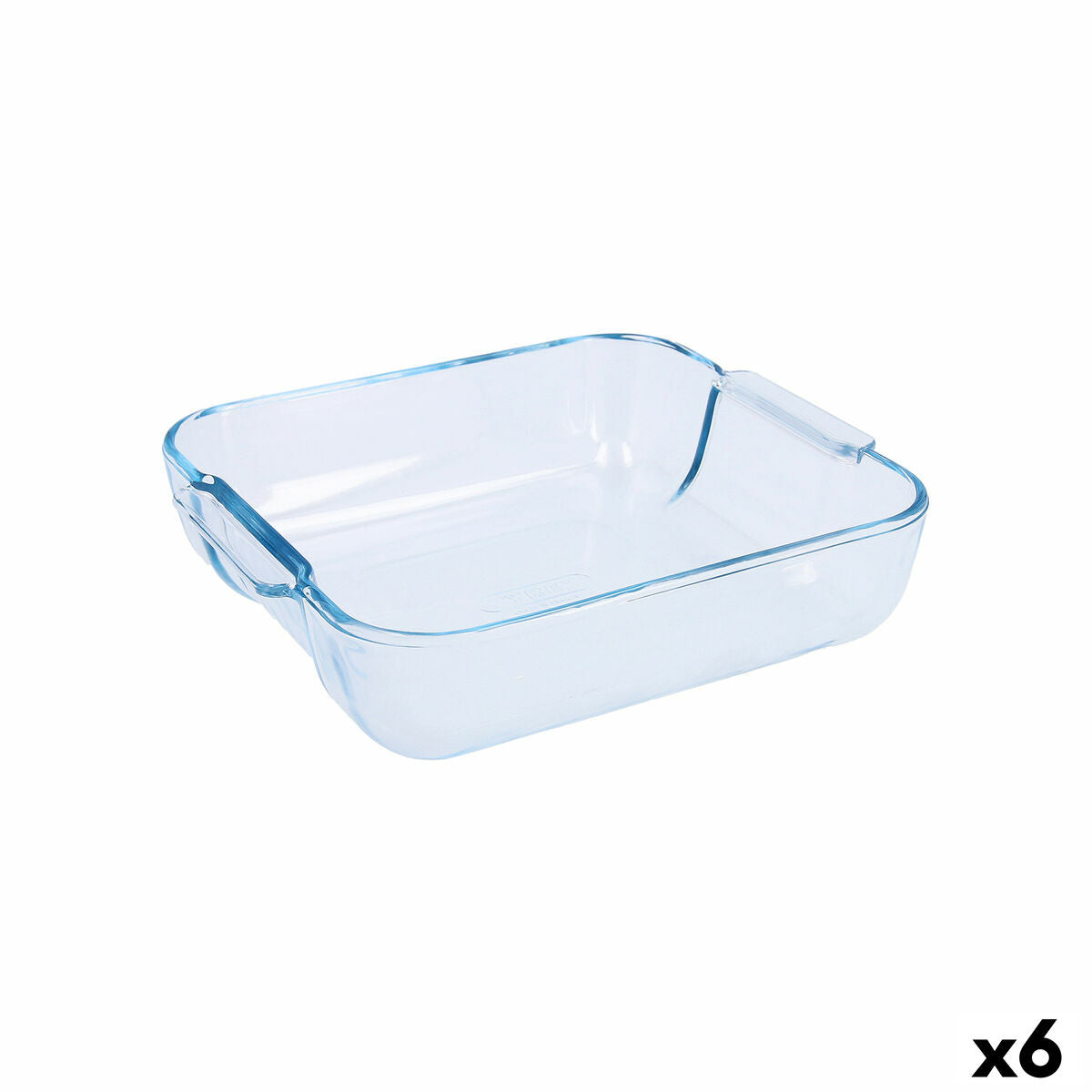 Serving Platter Pyrex Classic Squared Transparent Glass 25 x 22 x 6 cm (6 Units) Pyrex