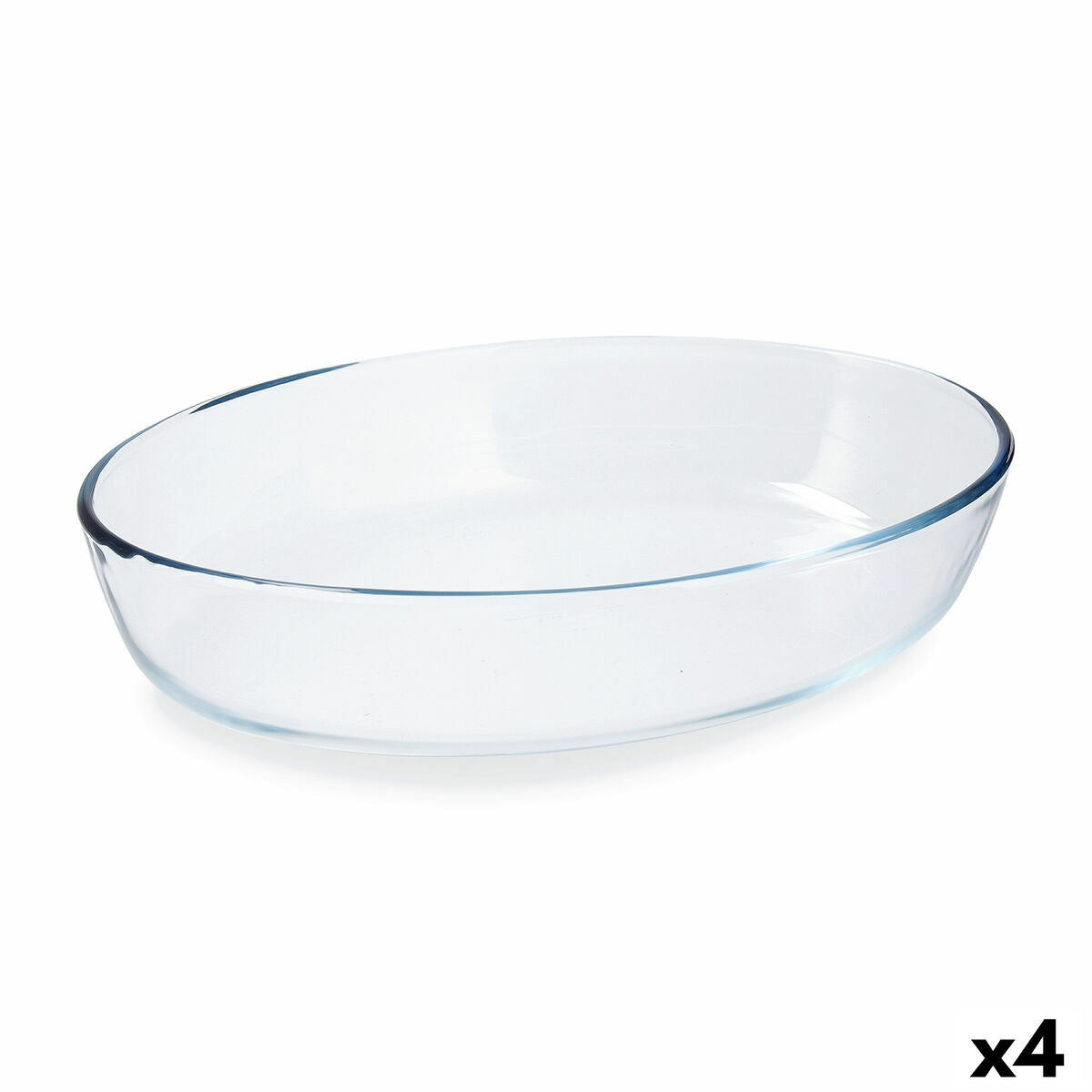 Oven Dish Pyrex Classic Vidrio Transparent Glass Oval 30 x 21 x 7 cm (4 Units) Pyrex