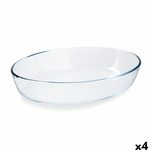 Fuente para Horno Pyrex Classic Vidrio Transparente Cristal Ovalado 30 x 21 x 7 cm (4 Unidades)