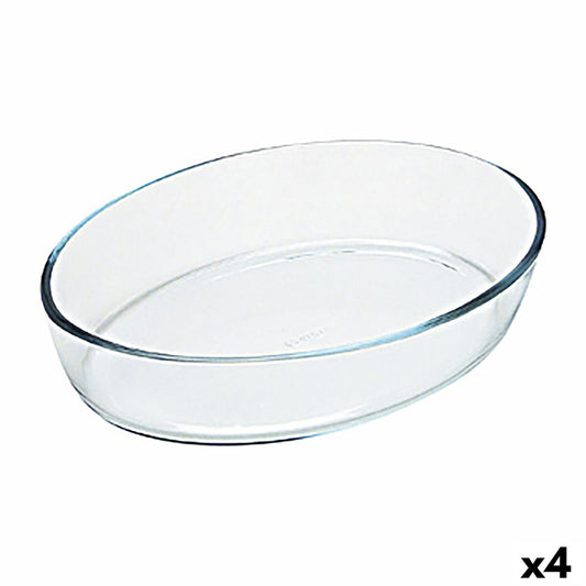 Oven Dish Pyrex Classic Vidrio Transparent Glass Oval 40 x 28 x 7 cm (4 Units) Pyrex