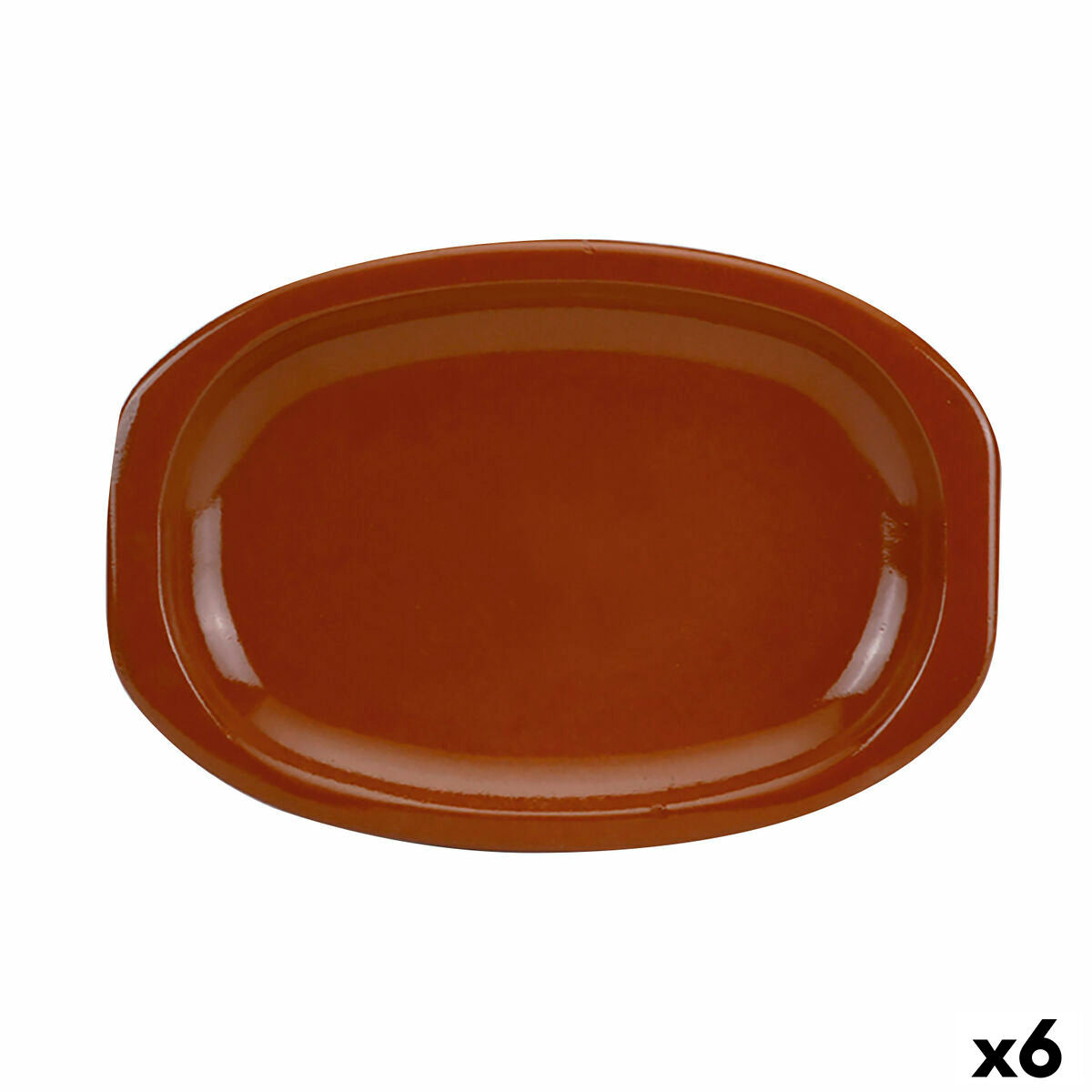 Serving Platter Raimundo Barro Profesional Baked clay Brown 6 Units 36 x 25 cm Raimundo