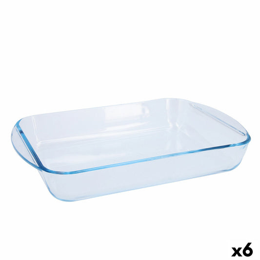 Fuente para Horno Pyrex Classic Vidrio Transparente Cristal Rectangular 35 x 23 x 6 cm (6 Unidades)