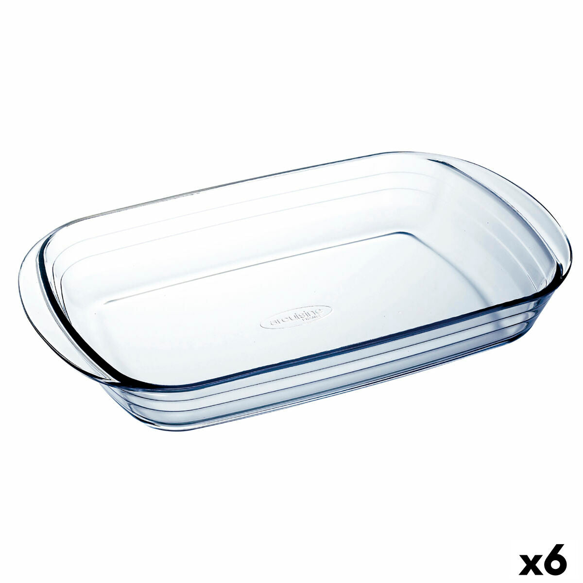 Oven Dish Ô Cuisine Ocuisine Vidrio Transparent Glass Rectangular 35 x 22 x 6 cm (6 Units) Ô Cuisine