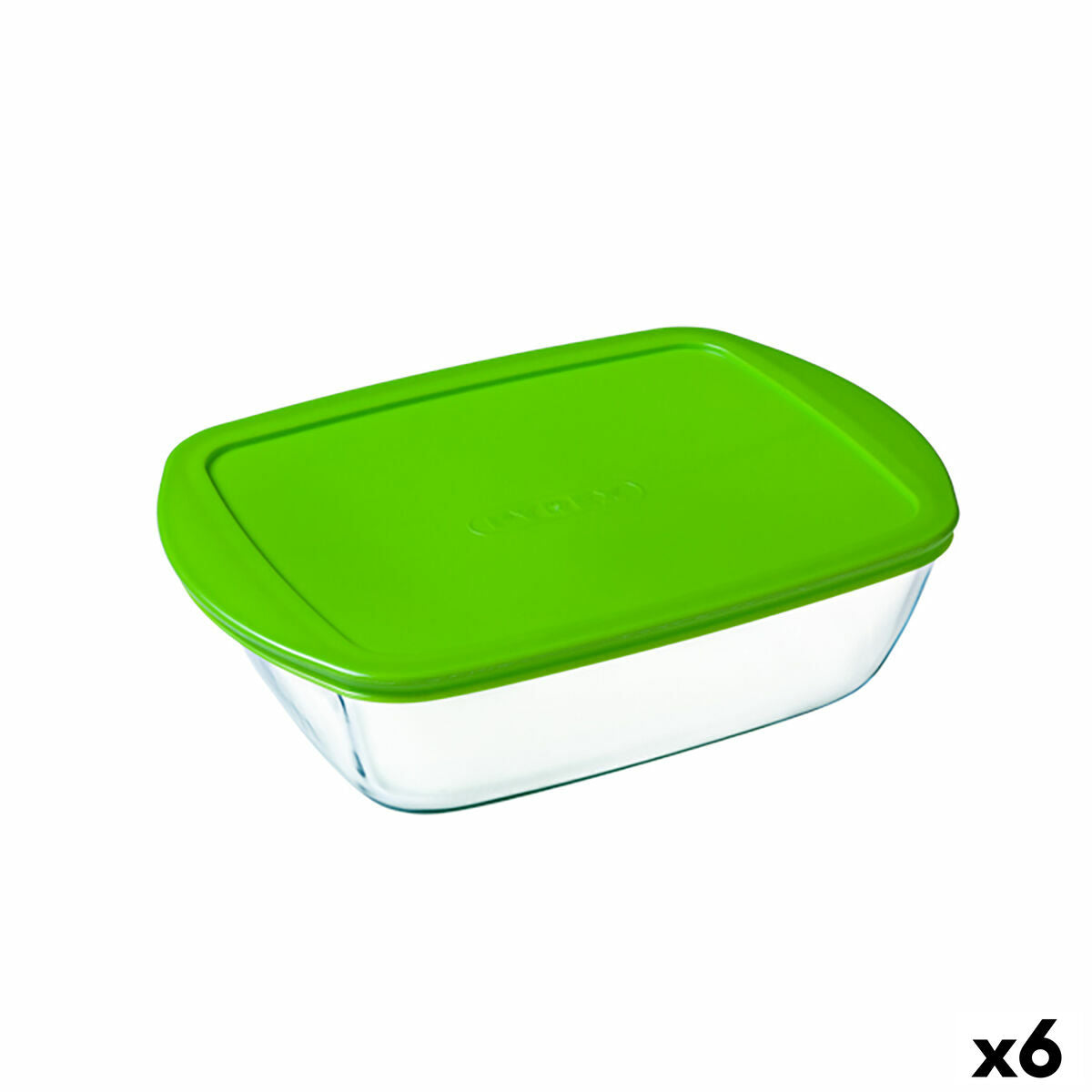 Rectangular Lunchbox with Lid Pyrex Cook & Store Green 1,1 L 23 x 15 x 7 cm Silicone Glass (6 Units) Pyrex