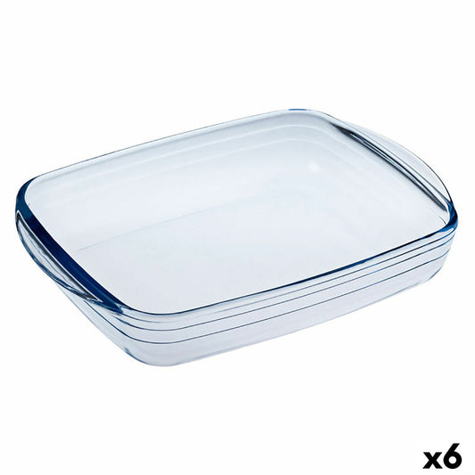 Rectangular Mould Ô Cuisine Ocuisine Vidrio Transparent Glass 23 x 15 x 5 cm Rectangular (6 Units) Ô Cuisine